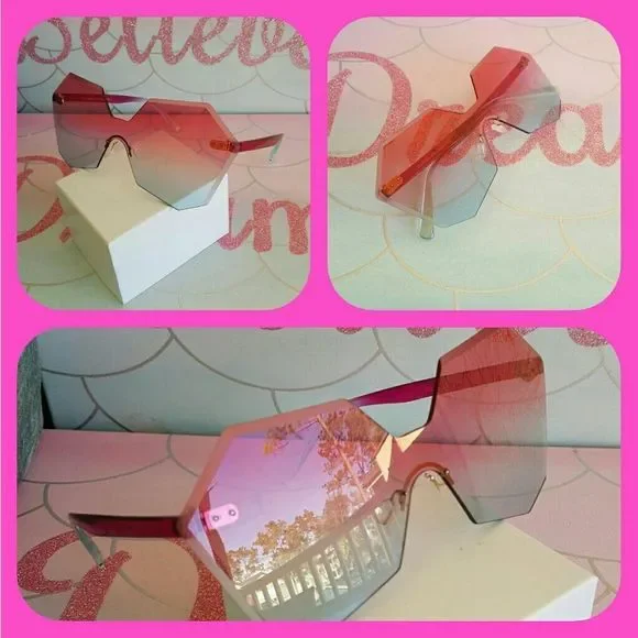 New trendy 2019 hexagon woman Sunglasses100% UV - Picture 2 of 4